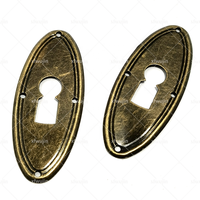 Accessoires de pièce de serrure de tiroir de meubles antiques accessoires de quincaillerie d'emballage de pièce de serrure ovale en métal vintage