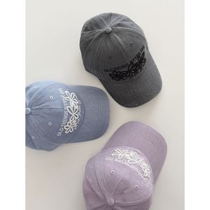 The Same Retro Embroidered Flower 6-Panel 100% Cotton Baseball Cap for Women's Spring New Wide-brimmed Big Head Circumference - Product Image 5