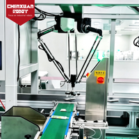 Robot parallèle Delta flexible à 4 axes, bras robotique à faible encombrement pour la manutention rapide et l'assemblage de l'électronique 3C sur ligne de production