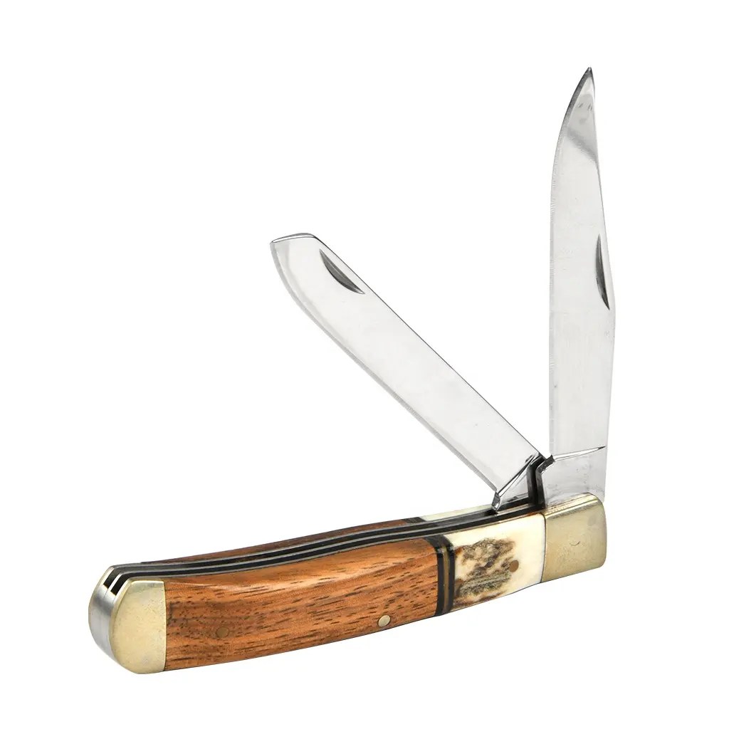 Роскошный Подарочный нож с зеркальной полировкой и двойным лезвием с деревянной ручкой EDC на заказ швейцарский нож складной карманный нож
