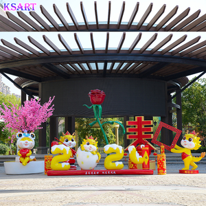 Escultura FRP decoración LED para exteriores a?o 2024 del <span class=keywords><strong>mu</strong></span>?eco del dragón escultura de dragón chino del zodíaco chino - Product Image 5