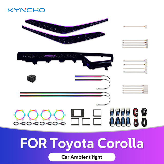 For Toyota corolla Symphony 64 Colors Car Ambient Light Bluetooth APP Control Auto Interior Lighting 12V Car Decorative Lamp