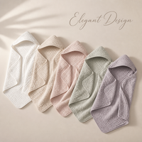 Ensemble de serviettes de bain à capuche pour bébé en mousseline tissée couleur unie Morandi élégant 90x90cm, respirant, en pur coton, pour nouveau-né, pour chambre de bébé