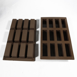 Rectangular Chocolate Mold 12 Cavity Silicone Cake Tool For Home Commercial Use Dishwasher Safe - Product Image 4