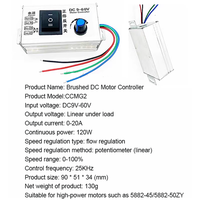 Nouveau contrôleur de moteur CC à balais 20A 120W CCMG2 avec potentiomètre à commande linéaire pour ventilateur, CC 9V-60V, pour appareils électroménagers, bateaux, moteurs 775 997, panneau fixe