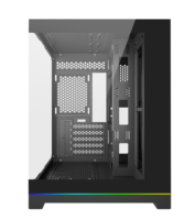 Casing populer komputer Mid Tower, sarung hp komputer performa tinggi Micro Atx Gaming Pc dengan 2 sisi kaca untuk Gamer