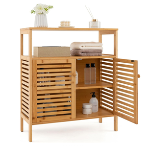 Meuble de rangement autoportant en bois pour salle de bain, entrée et salon - Product Image 1