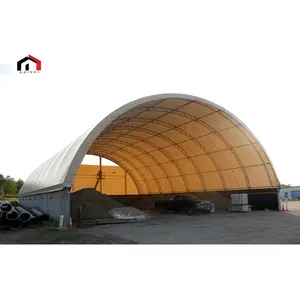 Özel fabrika açık büyük PVDF/PVC kumaş çerçeve çelik yapı endüstriyel depolama çadırları