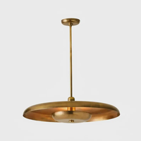 Luminaire suspendu en laiton de style moderne du milieu du siècle, lampe de plafond vintage en forme de dôme, lustre rétro en laiton pour îlot de cuisine et salle à manger