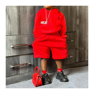 OEM Ropa para Niños Vendedor Otoño Logotipo Personalizado Sudadera Con Capucha Y Pantalones Cortos Niños Niña Ropa Conjunto - Product Image 1
