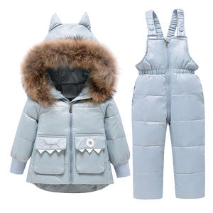 Parka Enfant à Capuche en Véritable Fourrure, Combinaison Bébé Garçon, Vêtements Fille, Manteau Hiver Enfant Motif Dinosaure, Combinaison de Neige, Ensemble Vêtements de Neige, Doudoune - Product Image 5