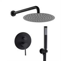 Système de douche mural moderne en laiton avec finition en acier inoxydable, ensemble de douche de luxe à effet pluie, douchette à main thermostatique