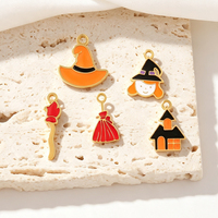 2 pendentifs en acier inoxydable émaillé, motifs citrouille, démon, fantôme, crâne, momie, vampire, accessoires de fête d'Halloween, breloques et composants