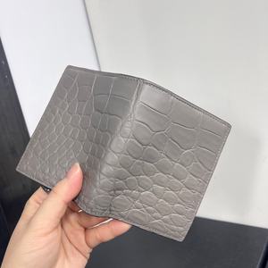 Portefeuille pour homme en cuir véritable à motif alligator, style court, porte-cartes et porte-monnaie, léger, design rétro tendance - Product Image 3