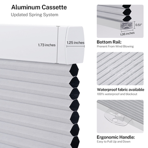 Dễ dàng cài đặt di động bóng râm từ trên xuống dưới lên tổ ong mù 20mm 25mm <span class=keywords><strong>38mm</strong></span> không khoan không dây rèm tổ ong di động sắc thái - Product Image 4