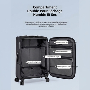 Arctic Hunter Valise Trolley Polyester Haute Qualite Bagage <strong>Voyage</strong> 4 Roues Durable Separation Humide Seche 18 24 28 Pouces - Product Image 4