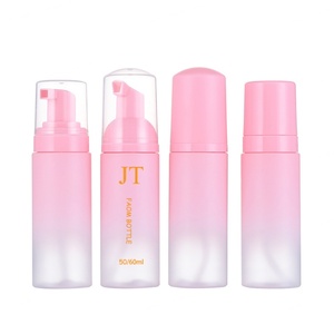 Empty Cosmetic Facial Wash Cleanser 50ml 60ml pink PET Plastic Mousse Foam <b>Pump</b> <b>Bottle</b> - Product Image 3
