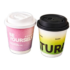<b>Disposable</b> Eco-friendly Biodegradable Double-wall Paper <b>Cup</b> to Take Away Hot Coffee Milk Tea <b>Cup</b> - Product Image 1
