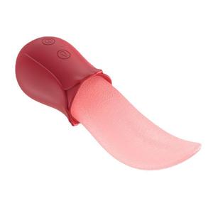 Vibromasseurs réalistes en forme de rose avec fonction de léchage de langue pour le <span class=keywords><strong>plaisir</strong></span> féminin, dispositif d'intimité pour femmes, jouets sexuels de léchage de langue pour femme - Product Image 6