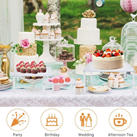 Présentoir à gâteaux carré en acrylique transparent pour commandes en gros, ensemble de présentoirs à desserts multi-tailles, fourniture directe usine pour les commerçants en mariages et événements