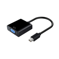 Câble adaptateur Mini DP vers VGA mâle-femelle 1080P à paire torsadée avec cuivre pur, longueur 20 cm et blindage combiné