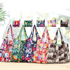 Sacola de Compras Personalizada em Poliéster Listrado, Dobrável, Extra Grande, com Alça de Ombro, Reutilizável para Compras e Uso Diário - Product Image 2