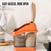Armoire de séchage de vaisselle transparente avec couvercle bol assiette support de rangement PP plateau de vidange porte-baguettes cuisine anti-poussière