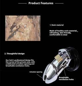 กรงล็อคอวัยวะเพศชายซิลิโคนสีชมพูและสีดำพร้อมแหวนอวัยวะเพศชาย5อันอุปกรณ์เซ็กส์ทอย - Product Image 2