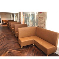 Chaise de restaurant Taco Pizza, café, boutique, avec banquette orange et revêtement en cuir vinyle marron