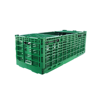 Vente flash - Caisse en plastique pliable en maille recyclable de haute qualité 600x400x140mm - Empilable, gain de place, boîte pour fruits et légumes