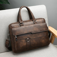 Sac à main en cuir souple pour hommes, sacoche étanche pour ordinateur portable d'affaires de haute qualité