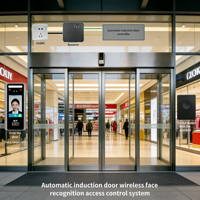 Puertas Correderas de Vidrio Eléctricas Inteligentes Personalizadas con Sensor de Levitación Magnética, Diseño Moderno, Doble Acristalamiento Templado para Entrada de Centro Comercial