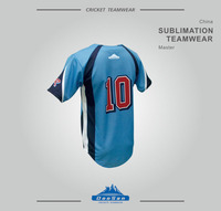 Jersey Baseball Ukuran Besar Lengan Pendek Bernapas dengan Panel Cetak Hewan Biru Muda yang Dapat Disesuaikan dan Kancing Penuh Sublimasi
