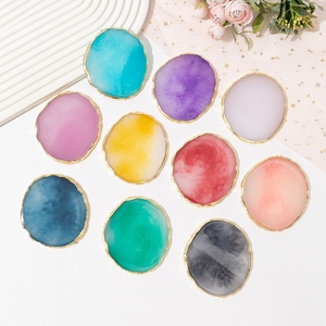 Palette à ongles en résine agate à bord doré, planche de présentation 3D DIY, plaque d'entraînement en plastique pour la décoration des doigts, outil de manucure et de beauté - Product Image 3