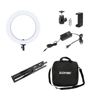 Kit Luce ad Anello LED Zomei da 18 Pollici con Treppiede, Luminosità Regolabile, Lampada LED ad Anello <span class=keywords><strong>per</strong></span> Videocamera e Trucco - Product Image 3