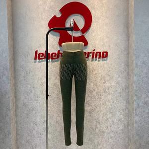 Pantalon décontracté en laine <span class=keywords><strong>mérinos</strong></span> tricoté pour <span class=keywords><strong>femme</strong></span>, <span class=keywords><strong>Legging</strong></span> de Fitness en Jacquard - Product Image 1