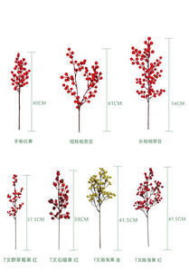 Arreglo de Flores Artificiales de Acebo Rojo de Alta Calidad, Ramas con Bayas Navideñas para Decoración Festiva del Hogar y Regreso a Clases - Product Image 3