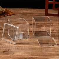 Boîte de présentation de gâteaux carrée transparente en PS de qualité alimentaire, boîte de rangement, souvenir, cadeau, emballage de bonbons, chocolat, matériaux recyclés, logo personnalisé