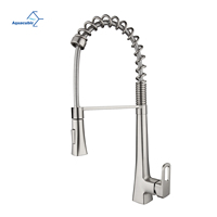 Robinet de cuisine antique en laiton avec adaptateur flexible en silicone et pulvérisateur, pivotant à 360° pour fermes