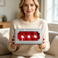 Rose éternelle 4-5 cm, vente chaude 2026, têtes de roses, boîtes cadeaux personnalisables en gros pour la Fête des Mères, décoration intérieure