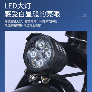 Vélo électrique pliable 25 kg, batterie au plomb-acide, mini véhicule intelligent portable pour deux personnes - Product Image 6