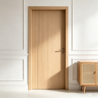 Porte intérieure en chêne de 50 mm d'épaisseur, porte à panneau plat, finition grain de bois, imperméable, insonorisée, pour hôtel, appartement