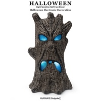 Décoration de scène pour Halloween : Demôn de l'Arbre à Demi-Visage Lumineux et Sonore, Idéal pour Maisons Hantées et Salles d'Évasion