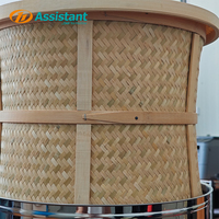DELI ASSISTANT DL-6CHBL-40 900W Tambour de torréfaction de thé électrique en bambou 2kg, petit torréfacteur de thé, four à air chaud 30-150 pour feuilles de thé