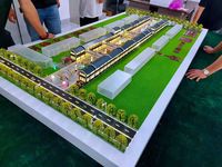 Modelo de Ciudad a Escala Maestra con Mesa de Arena, Paisaje e Iluminación