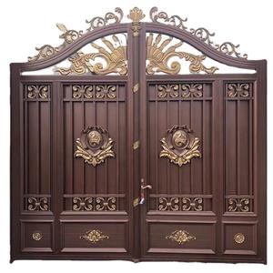 ประตูเหล็กประตูโบสถ์ดีไซน์แบบเม็กซิกันประตูกระจกอลูมิเนียมสีดำกลางแจ้งและในร่มประตูเหล็กฝรั่งเศสสำหรับบ้าน - Product Image 3