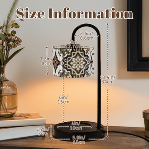 Electric Candle Warmer Lamp With UV Printing Linen Shade Adjustable Brightness For Home Decor Indoor Use - Product Image 5