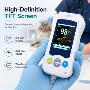 Pulsossimetro Veterinario con Monitoraggio in Tempo Reale della Forma d'Onda, Misuratore Digitale di Ossigeno nel Sangue e Temperatura Corporea per Ospedali Veterinari - Product Image 3