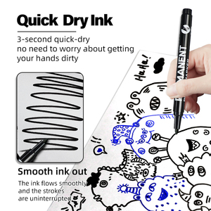 Pennarelli indelebili a punta sottile nero <span class=keywords><strong>bianco</strong></span> permanente inchiostro di qualità superiore punta sottile <span class=keywords><strong>pennarello</strong></span> permanente <span class=keywords><strong>per</strong></span> ufficio - Product Image 5