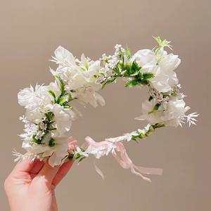 <span class=keywords><strong>Couronne</strong></span> de <span class=keywords><strong>fleurs</strong></span> artificielles multicolores, bandeau pour cheveux, accessoires de cheveux pour <span class=keywords><strong>mariage</strong></span> et fête, pour femmes et filles, décoration de cheveux de style bohème - Product Image 5